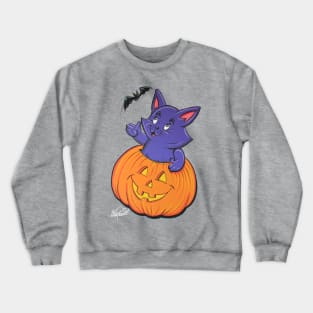 purple cat Crewneck Sweatshirt